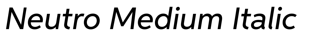 Neutro Medium Italic